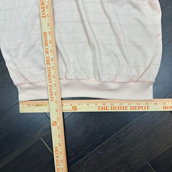 Vtg Classic by Palmland Polo Shirt Mens Medium Peach Banded Bottom Collared Golf - Picture 8 of 10